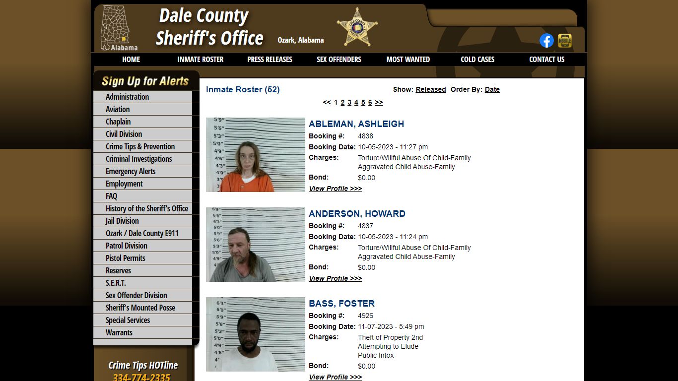 Inmate Roster - Current Inmates - Dale County Sheriff's Office